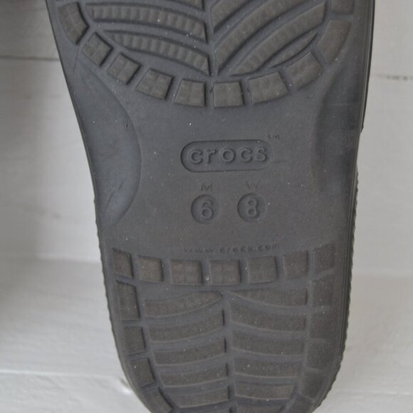 Crocs Black Slide Sandals Women's 8 Men's 6 Iconic Classic Casual Comfort Summer - Picture 8 of 8